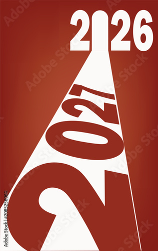 Vector 2027 new year future road background banner greeting card poster concept