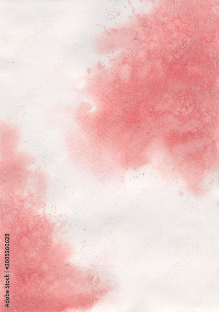 Fototapeta premium Delicate Dusty Rose organic ink bleed on watercolor canvas