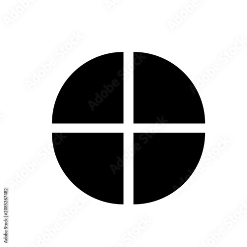 Bild auf Leinwand Abstract geometric shape divided into four quadrants with clean lines isolated o