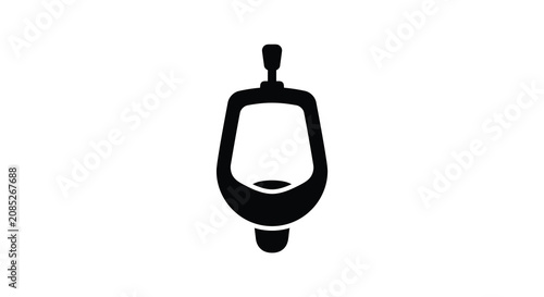 Fotografie A black silhouette of a porcelain urinal against a white background a sanitary f