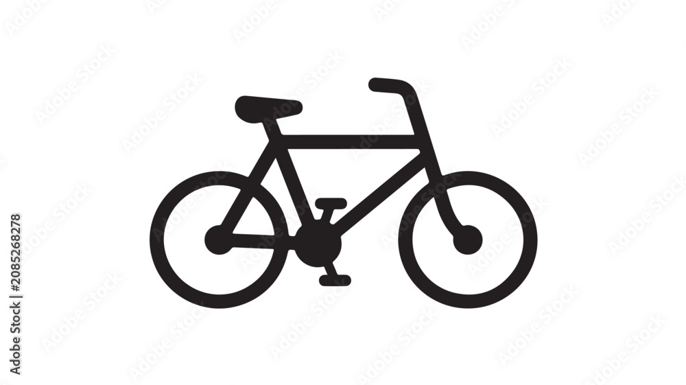 Obraz premium Simple black bicycle icon on white background for design and illustration