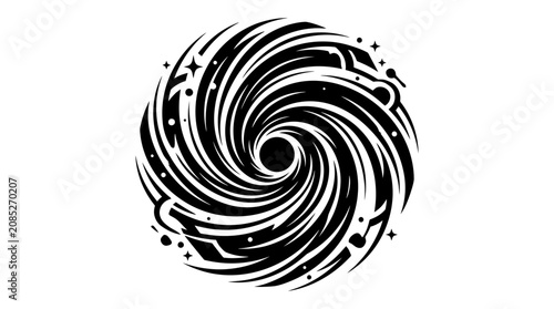 Abstract Swirling Black Hole Vortex with Stars
