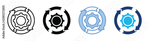 Photos Workflow break icon set multiple style collection