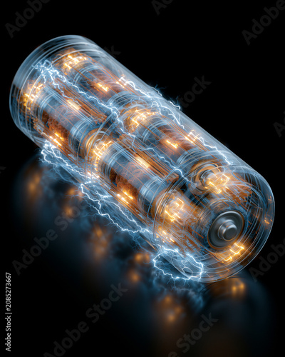 Lithium Ion Battery X Ray Technical Illustration