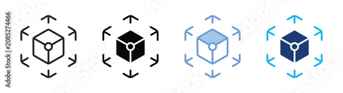 Foto Augmented reality icon set multiple style collection