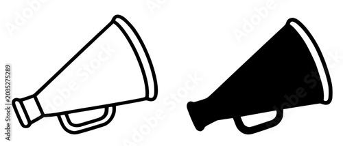 Obraz na płótnie Minimalist megaphone icon in outline and silhouette design