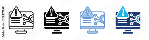 Canvastavla System crash icon set multiple style collection