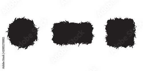 Tableau sur toile Rough edged black abstract shapes collection