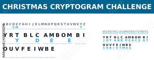 Foto Christmas cryptogram challenge featuring a secret phrase puzzle for holiday creativity and engagement