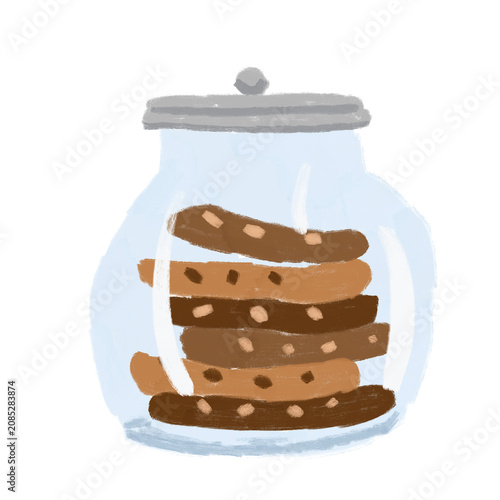 Obraz na płótnie Cute cookie jar illustration