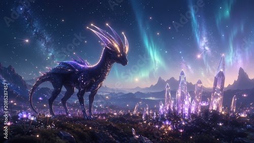 Glowing Alien Signal Beast Beside Radio Crystals