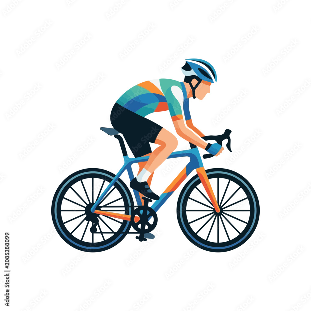 Obraz premium Cyclist Riding Bicycle, Sportive, Athletic