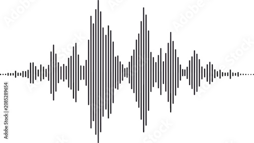 Tableau sur toile A black and dark purple digital sound wave graphic on a white background