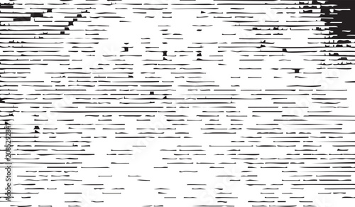 Vector abstract black and white grunge monochrome lines texture background digital glitch pattern