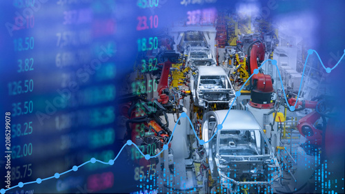 Quadro su tela The growth of industrial production and automotive automation along with market