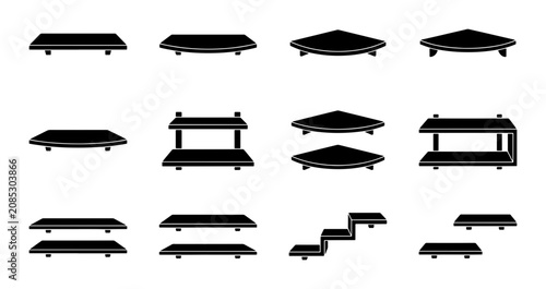 Cuadro en lienzo Black Vector Display Shelves, Pedestals, and Risers Collection: Modern Store Fix