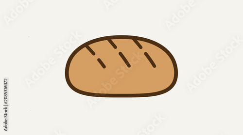A simple illustration of a fresh loaf of baked bread on a plain background