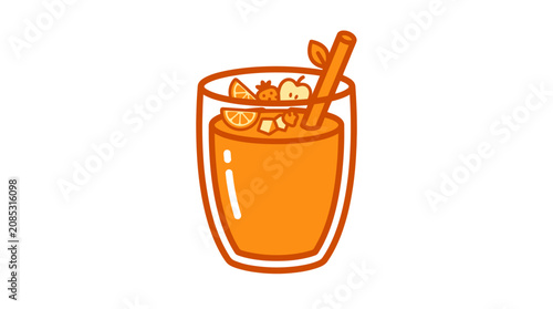 A simple illustration of a refreshing orange fruit smoothie in a glass
