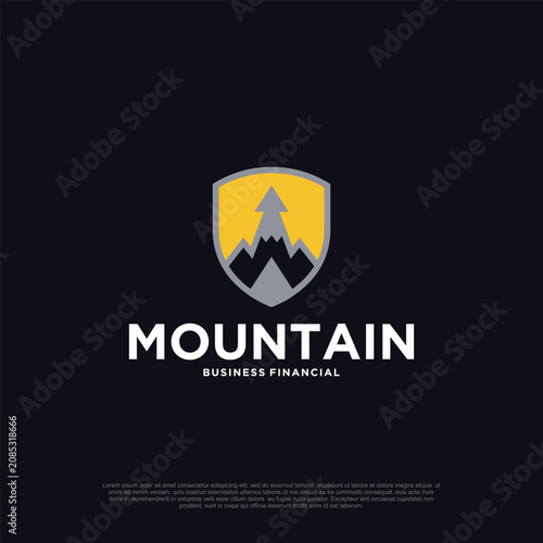 Mountain logo vector template illustration design modern concept Premium Vector