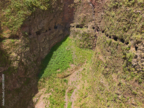 Drone view of Güímar ravine tunnels