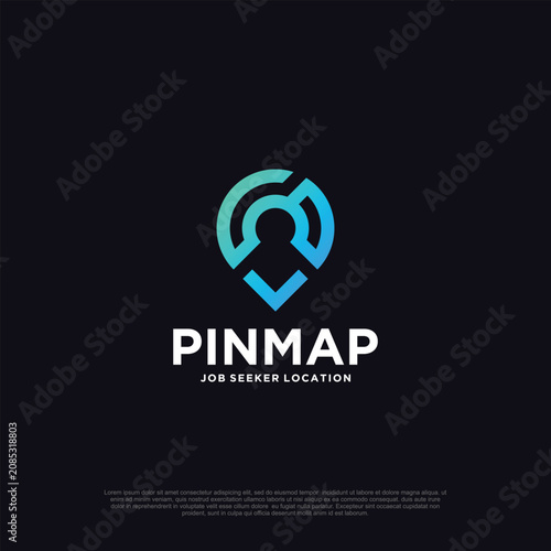 Pinmap logo vector template illustration design modern concept Premium Vector