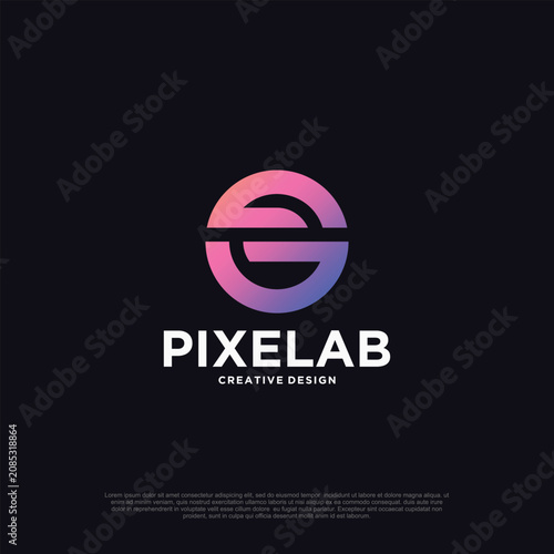 Pixel Lab logo vector template illustration design modern concept Premium Vector