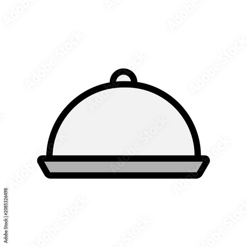 Cuisine lid colored outline icon. Kitchen pot lid illustration with colorful outline details. Ideal for cooking, kitchen utensils, and culinary graphics.