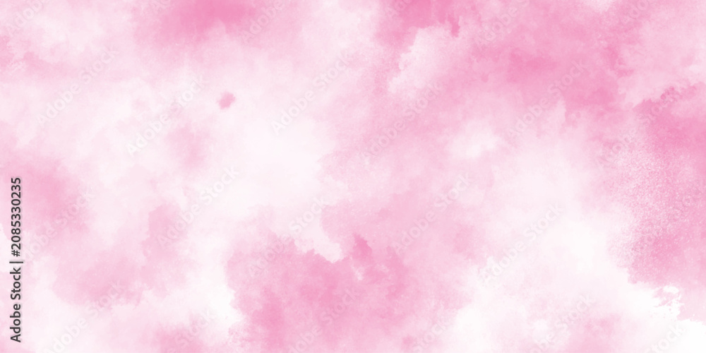 Fototapeta premium surreal light pink abstract sky cloud background, pink watercolor texture background with painted brush strokes, abstract background resembling cotton candy suitable for background.