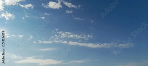 Panel kuchenny z motywem Beautiful bright blue sky with scattered light white cumulus and altocumulus clouds on a sunny day