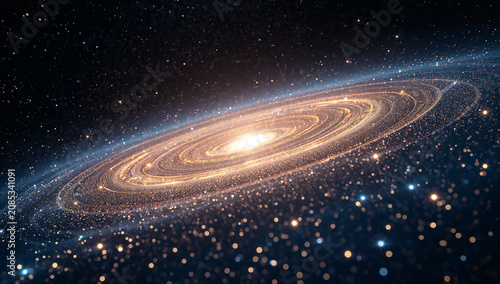 Obraz na płótnie 三角関数の波が星の周囲を回る抽象グラフィック