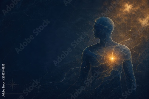 Human Silhouette Health Journey Map Concept