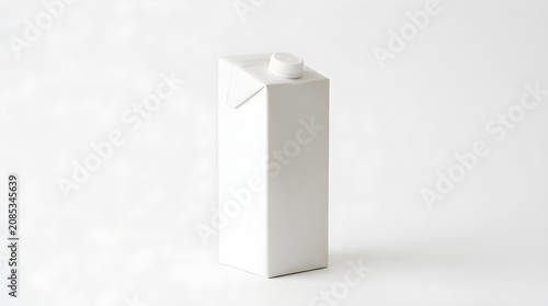 White carton milk container with cap