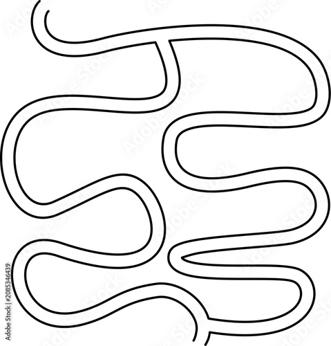 Abstract Doodle Maze Path Game, Maze Path for Kids Worksheet, Fun Abstract Maze Line Game