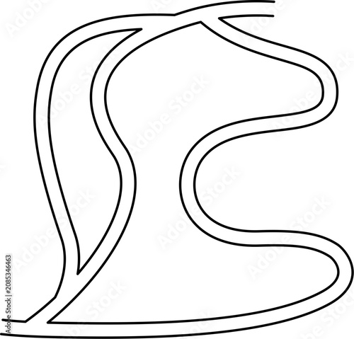Abstract Doodle Maze Path Game, Maze Path for Kids Worksheet, Fun Abstract Maze Line Game