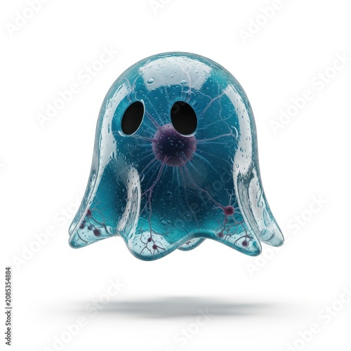Detailed Ghost Bubble Isolated on Transparent Background