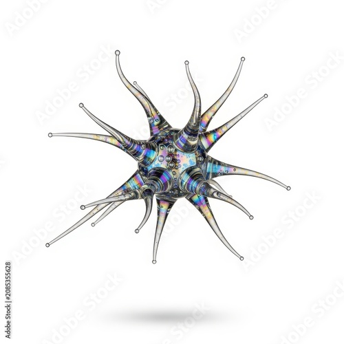 Detailed Neural Synapse Illustration Isolated on Transparent Background