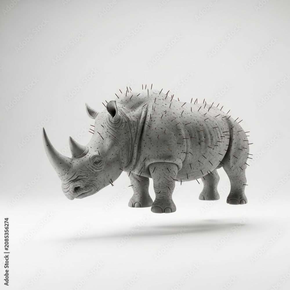 Fototapeta premium Detailed Rhino Illustration Isolated on Transparent Background