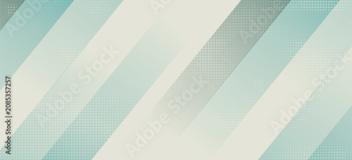 Abstract Pastel Diagonal Geometric Background with Halftone Dots. Minimal Blue and Beige Striped Vector Design