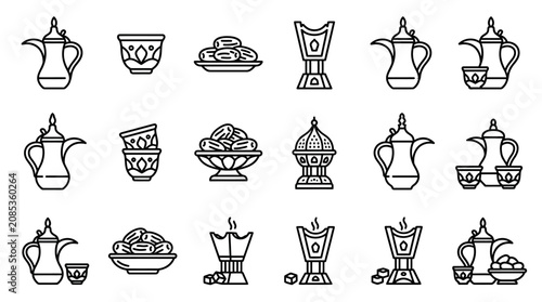 Tableau sur toile Traditional Arabic Coffee Teapot Set.
