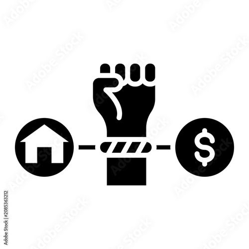 Tableau sur toile Hands Tied Between House and Money Obligation