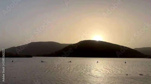 4K China Lake Mountain Sunset