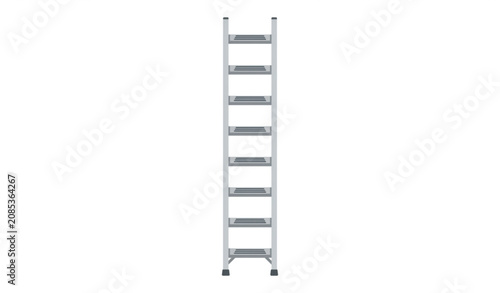 Straight Climbing Ladder with Rungs Flat Vector Illustration Isolated on White