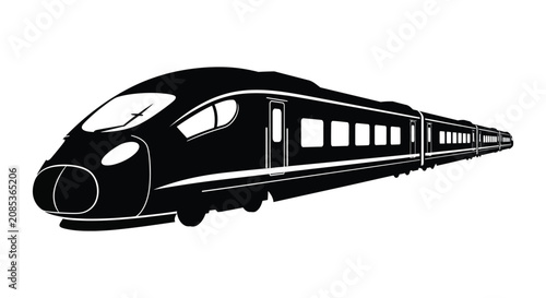 Photos Modern high speed train silhouette against a white background