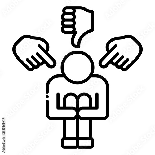 Bully with Thumbs Down Targeting Victim