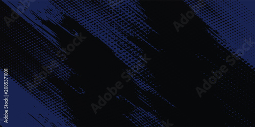 Canvastavla Abstract dark blue and black grunge background with brush strokes
