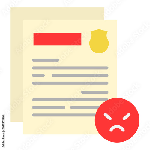 Fotografía Police Criminal Warrant Document with Alert