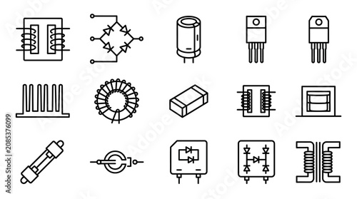 Foto Electronic components and circuit symbols 3.