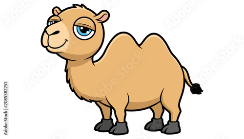 Foto Smiling Cartoon Camel Standing Alone