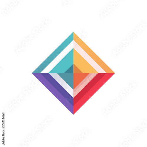 Colorful geometric diamond vector illustration