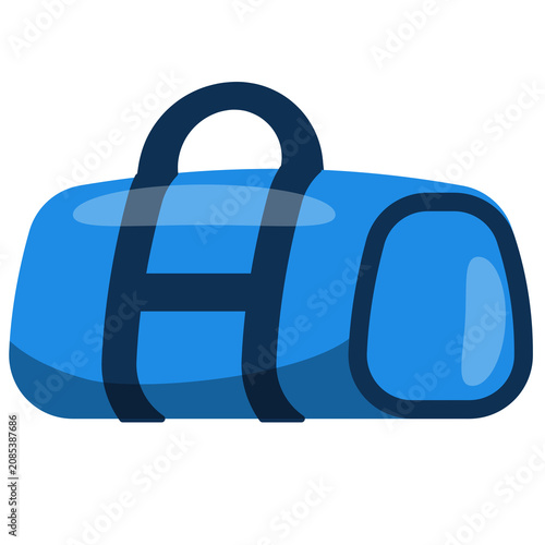 Gym bag illustration with handle and sport storage